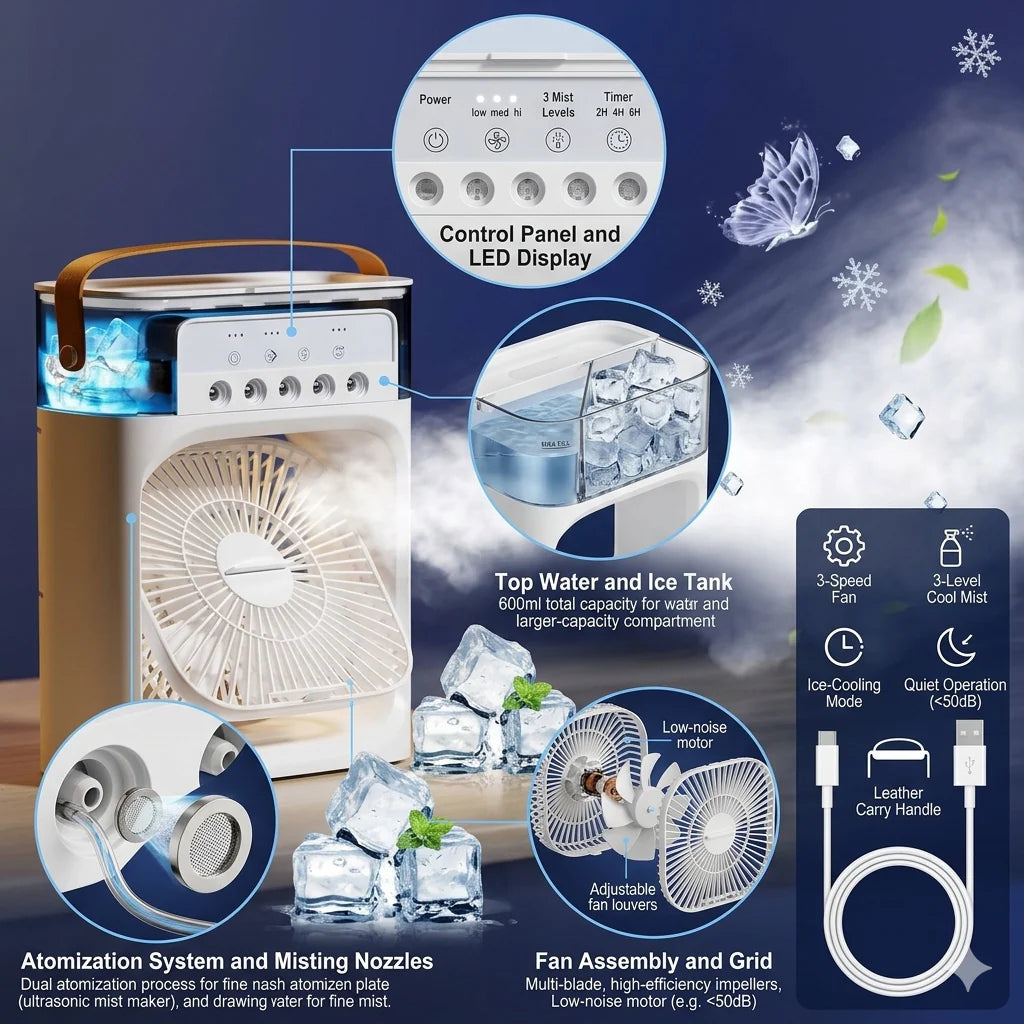 Portable Air Cooler Fan (Best For Summer)