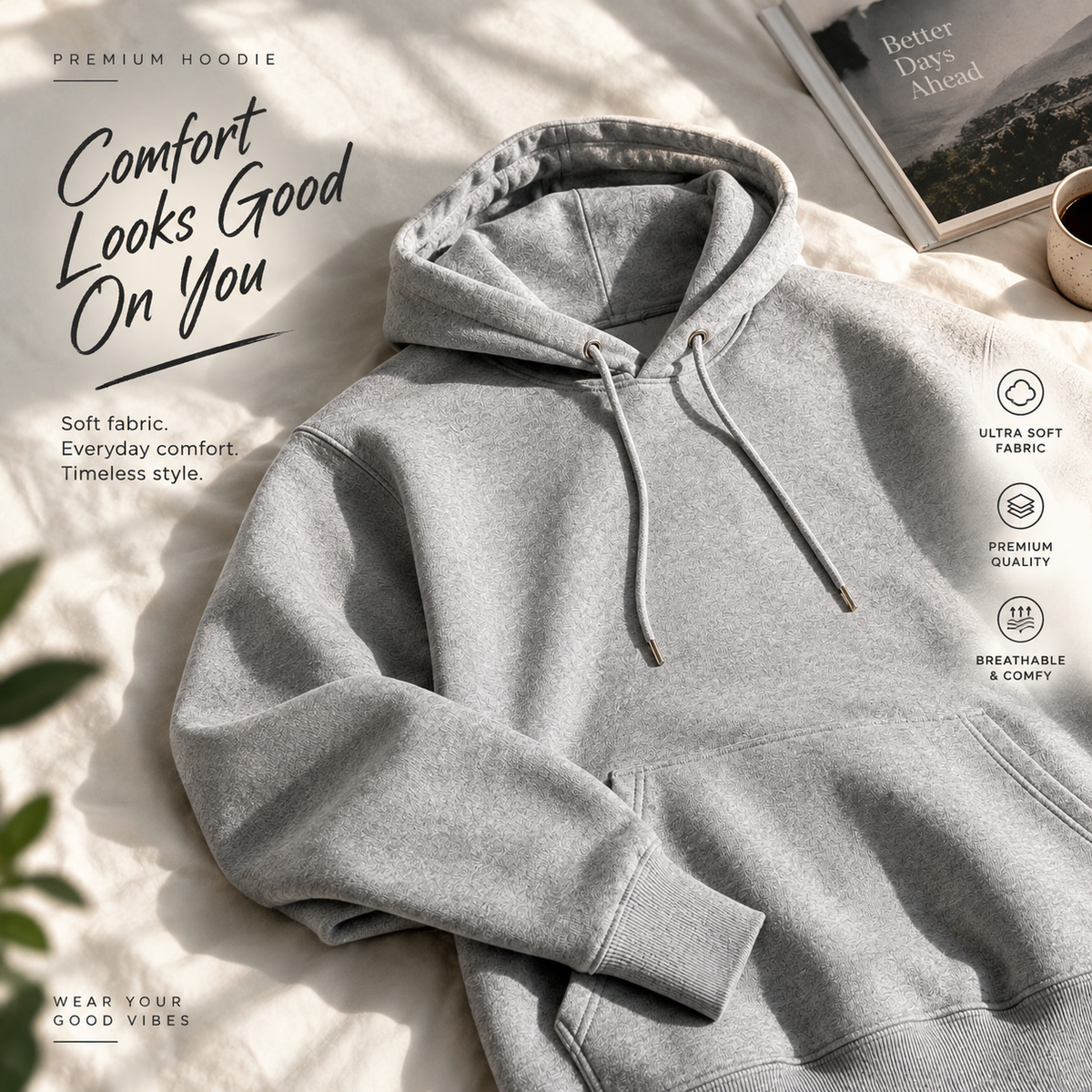 Heavyweight Oversized StreetWear Grey Hoodie by Nexiffy